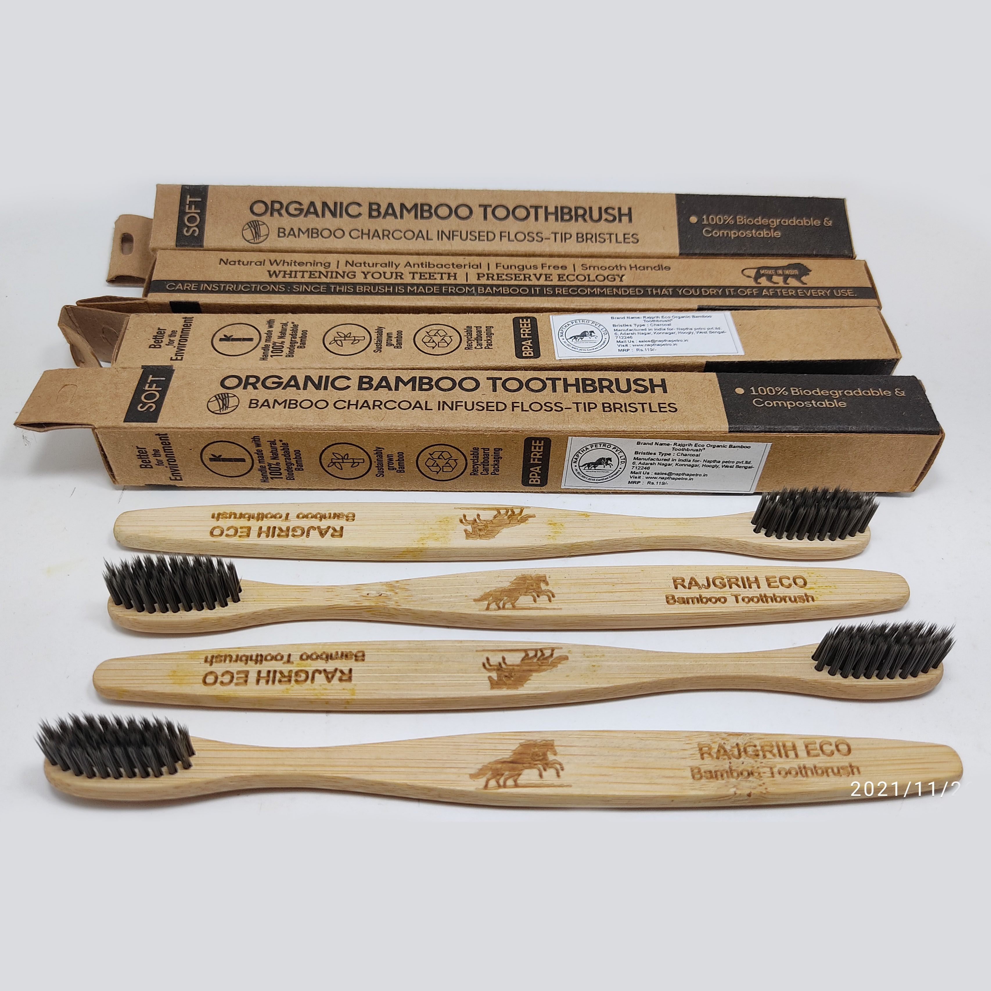 RAJGRIH  TOOTHBRUSH CHARCOAL